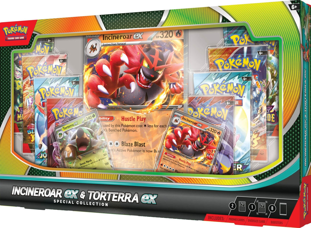 Pokemon TCG: Incineroar ex & Torterra ex Special Collection (8 Booster Packs)