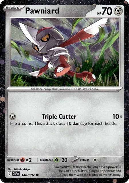 Pawniard #148/197 COSMOS HOLO C - Obsidian Flames Scarlet & Violet Pokemon 2023
