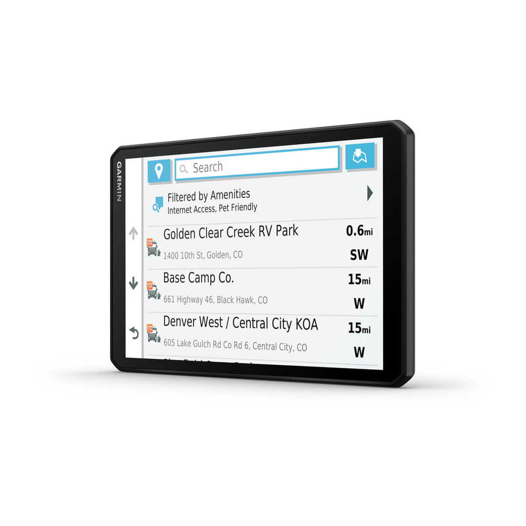 Garmin RV 890, routing screen
