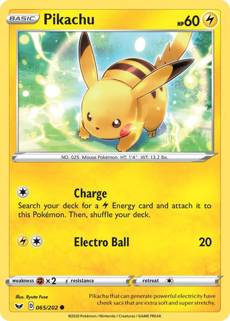 Pikachu #065/202 C - Sword & Shield Base Set Pokemon 2020