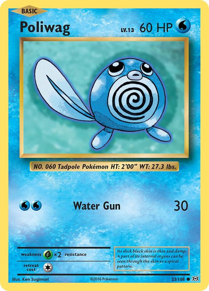 Poliwag 23/108 Common Pokémon card - Evolutions