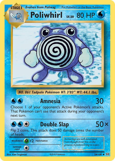 Poliwhirl #24/108 U - Evolutions XY Pokemon 2016