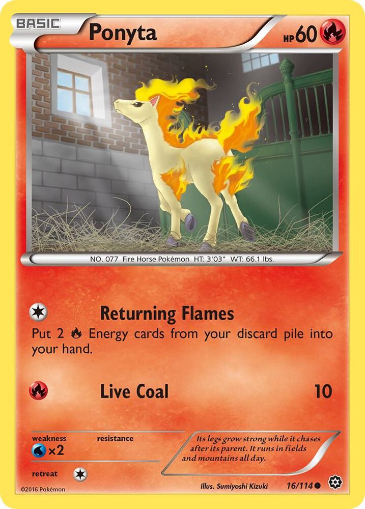 Ponyta 16/114 Common Pokémon card - Steam Siege