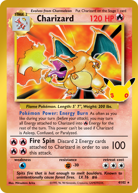 Charizard 4/102, 30th Celebration Classic Collection