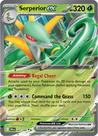 Serperior ex 003/086 Double Rare, Pokémon TCG Black Bolt