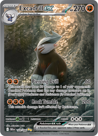 Excadrill ex 168/086 Special Illustration Rare, Pokémon TCG Black Bolt