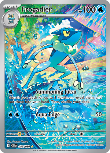 Frogadier 089/086 Illustration Rare by Susumu Maeya, Pokemon TCG Chaos Rising