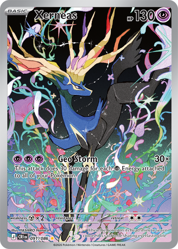 Xerneas 091/086 Illustration Rare by YASHIRO Nanaco, Pokemon TCG Chaos Rising