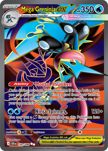 Mega Greninja ex 100/086 Ultra Rare full art by takuyoa, Pokemon TCG Chaos Rising