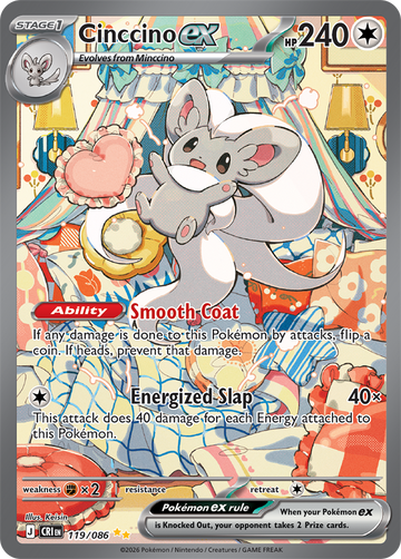 Cinccino ex 119/086 Special Illustration Rare by Keisin, Pokemon TCG Chaos Rising