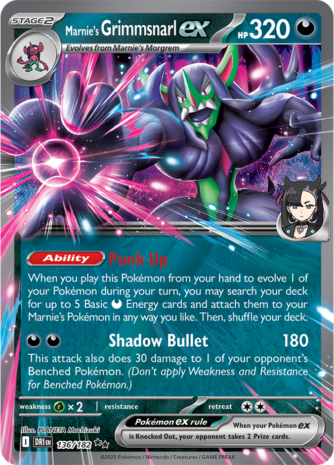 Marnie's Grimmsnarl ex 136/182 Double Rare, Pokémon TCG Destined Rivals