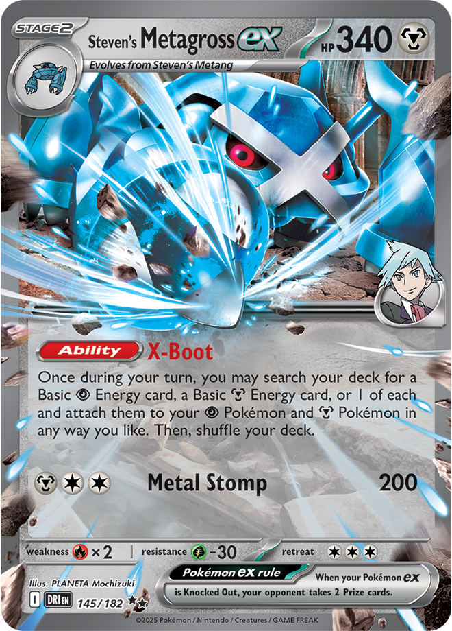 Steven's Metagross ex 145/182 Double Rare, Pokémon TCG Destined Rivals