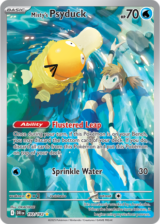 Misty's Psyduck 193/182 Illustration Rare, Pokémon TCG Destined Rivals