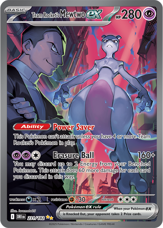 Team Rocket's Mewtwo ex 231/182 Special Illustration Rare by Iwamoto05, Pokémon TCG Destined Rivals