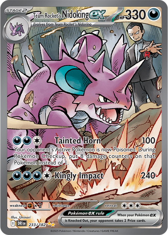 Team Rocket's Nidoking ex 233/182 Special Illustration Rare by Uninori, Pokémon TCG Destined Rivals