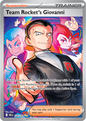 Team Rocket's Giovanni 238/182 Special Illustration Rare, Pokémon TCG Destined Rivals