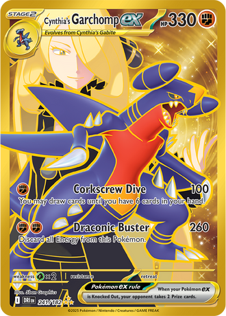 Cynthia's Garchomp ex 241/182 Hyper Rare, Pokémon TCG Destined Rivals