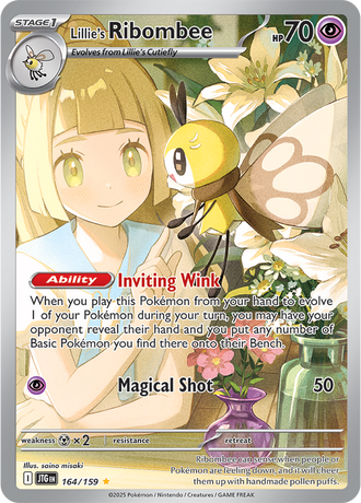 Lillie's Ribombee 164/159 Illustration Rare, Pokémon TCG Journey Together