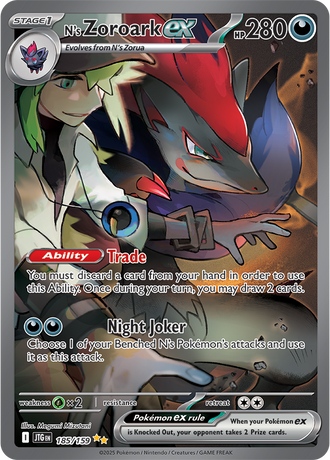 N's Zoroark ex 185/159 Special Illustration Rare by Megumi Mizutani, Pokémon TCG Journey Together