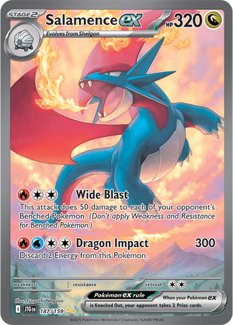Salamence ex 187/159 Special Illustration Rare by Tsuyoshi Nagano, Pokémon TCG Journey Together
