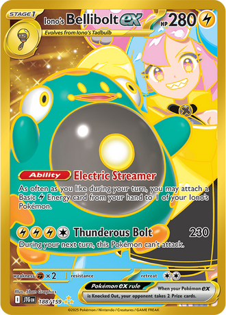Iono's Bellibolt ex 188/159 Hyper Rare, Pokémon TCG Journey Together