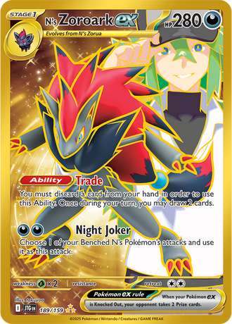 N's Zoroark ex 189/159 Hyper Rare, Pokémon TCG Journey Together