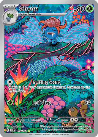 Gloom 198/197 Illustration Rare by Masako Tomii, Pokémon TCG Obsidian Flames