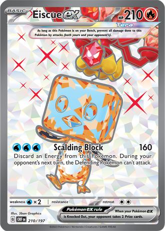 Eiscue ex 210/197 Ultra Rare, Pokémon TCG Obsidian Flames