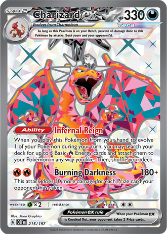 Charizard ex 215/197 Ultra Rare by 5ban Graphics, Pokémon TCG Obsidian Flames