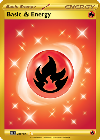 Basic Fire Energy 230/197 Hyper Rare, Pokémon TCG Obsidian Flames