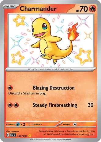 Charmander 109/091 Shiny Rare by sowsow, Pokémon TCG Paldean Fates