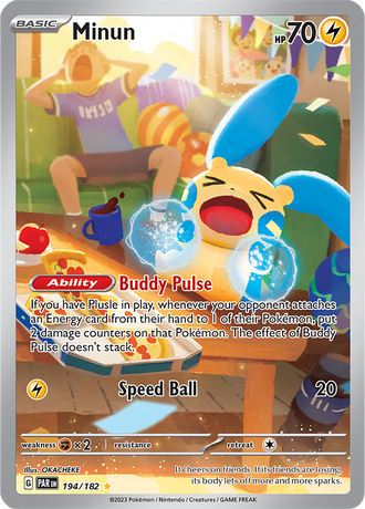 Minun 194/182 Illustration Rare, Pokémon TCG Paradox Rift