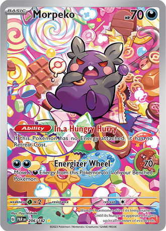Morpeko 206/182 Illustration Rare, Pokémon TCG Paradox Rift