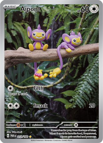 Aipom 211/182 Illustration Rare, Pokémon TCG Paradox Rift