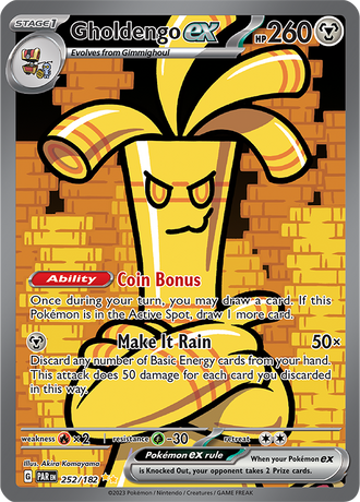 Gholdengo ex 252/182 Special Illustration Rare, Pokémon TCG Paradox Rift