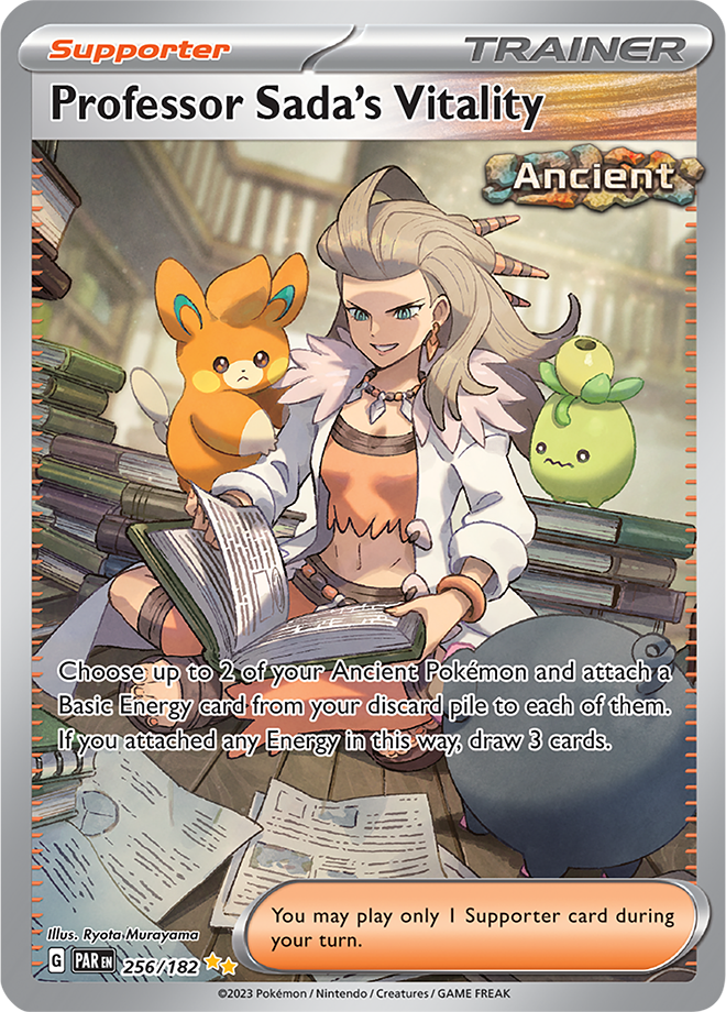Professor Sada's Vitality 256/182 Special Illustration Rare, Pokémon TCG Paradox Rift