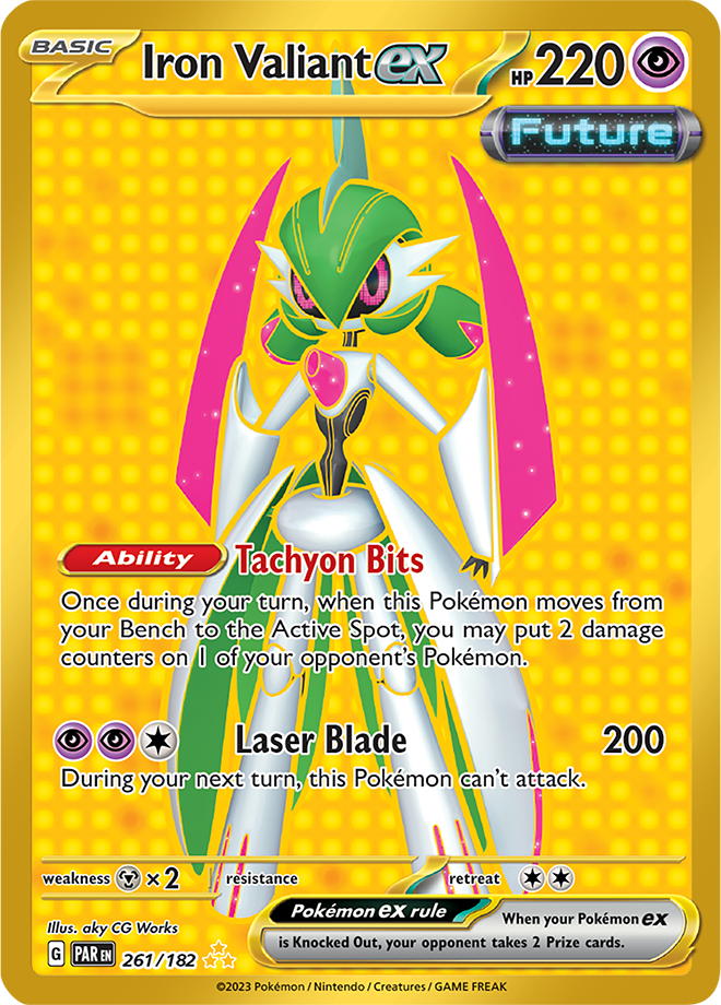 Iron Valiant ex 261/182 Hyper Rare, Pokémon TCG Paradox Rift