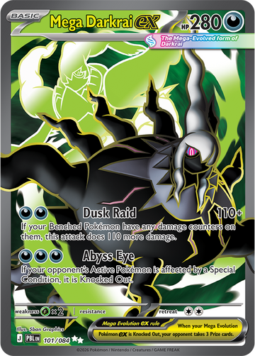 Mega Darkrai ex 101/084 Ultra Rare full art by 5ban Graphics, Pitch Black