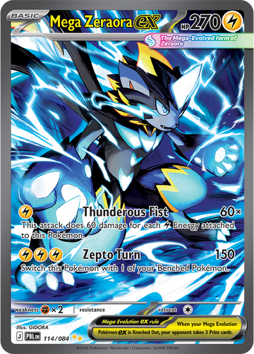 Mega Zeraora ex 114/084 Special Illustration Rare by GIDORA, Pitch Black