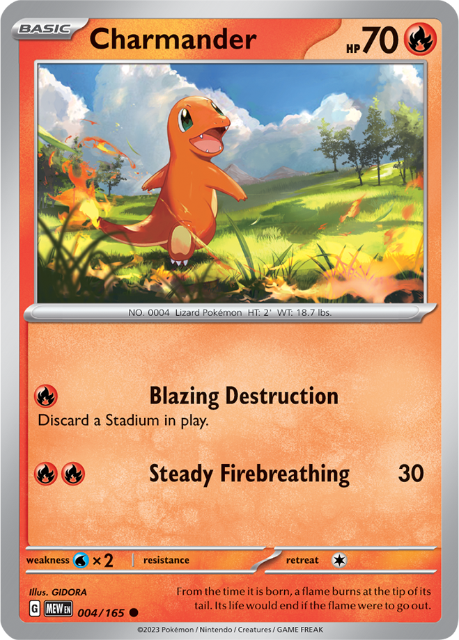 Charmander 004/165, Pokémon TCG Scarlet & Violet 151