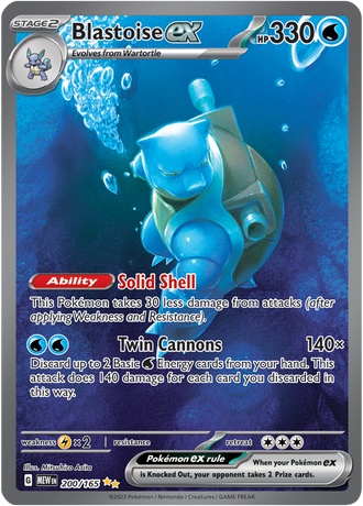 Blastoise ex 200/165 Special Illustration Rare, Pokémon TCG Scarlet & Violet 151