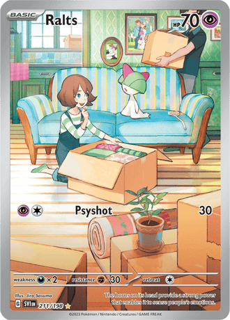 Ralts 211/198 Illustration Rare by Jiro Sasumo, Pokémon TCG Scarlet & Violet base set