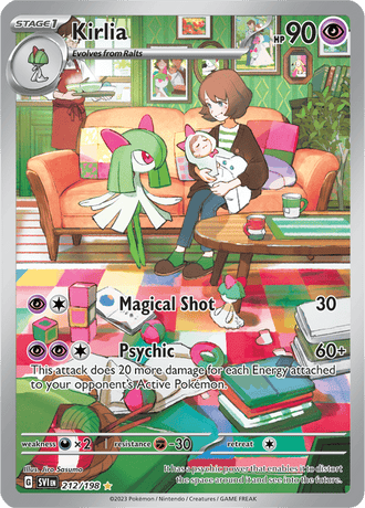 Kirlia 212/198 Illustration Rare by Jiro Sasumo, Pokémon TCG Scarlet & Violet base set