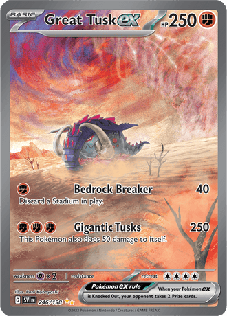 Great Tusk ex 246/198 Special Illustration Rare by Pani Kobayashi, Pokémon TCG Scarlet & Violet base set