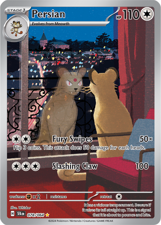 Persian 078/064 Illustration Rare by Whisker, Pokémon TCG Shrouded Fable