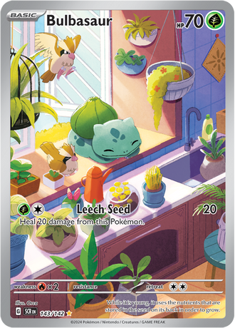 Bulbasaur 143/142 Illustration Rare, Pokémon TCG Stellar Crown