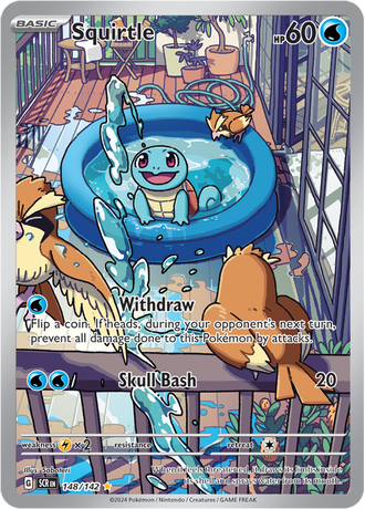 Squirtle 148/142 Illustration Rare, Pokémon TCG Stellar Crown