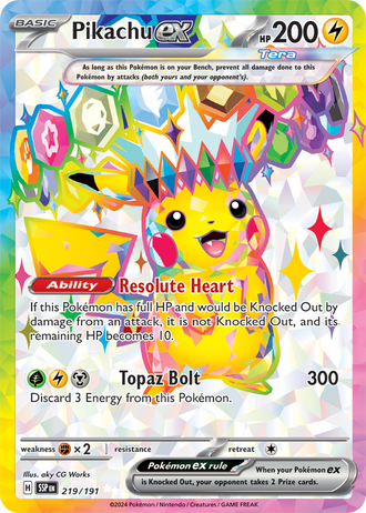 Pikachu ex 219/191 Ultra Rare, Pokémon TCG Surging Sparks