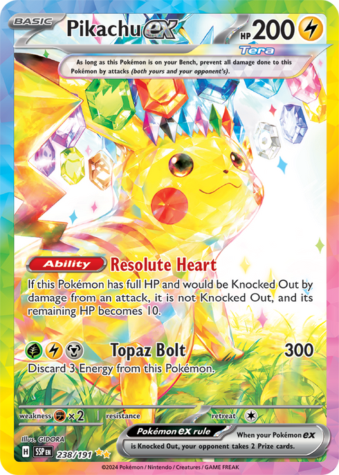 Pikachu ex 238/191 Special Illustration Rare, Pokémon TCG Surging Sparks