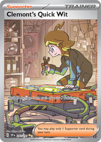 Clemont's Quick Wit 243/191 Special Illustration Rare, Pokémon TCG Surging Sparks